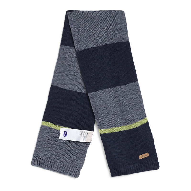 Boys Dark Blue Knitted Hat with Scarf image number 3
